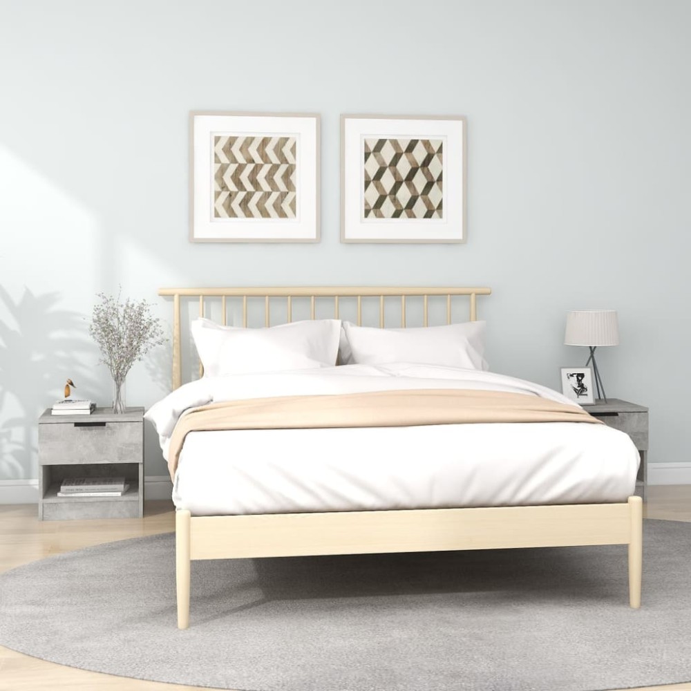 vidaXL Noptiere, 2 buc., gri beton, lemn prelucrat