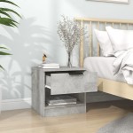 vidaXL Noptiere, 2 buc., gri beton, lemn prelucrat