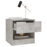 vidaXL Noptiere, 2 buc., gri beton, lemn prelucrat