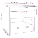 vidaXL Noptiere, 2 buc., gri beton, lemn prelucrat