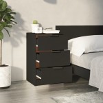 vidaXL Noptiere, 2 buc., Negru, 40x36x65 cm vidaXL Noptiere, 2 buc., Negru, 40x36x65 cm