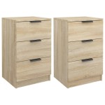 vidaXL Noptiere, 2 buc., stejar sonoma, 40x36x65 cm vidaXL Noptiere, 2 buc., stejar sonoma, 40x36x65 cm