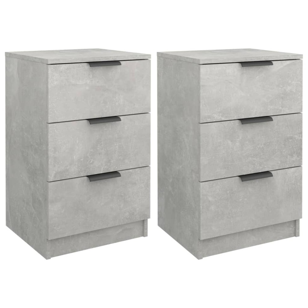 vidaXL Noptiere, 2 buc., gri beton, 40x36x65 cm