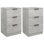 vidaXL Noptiere, 2 buc., gri beton, 40x36x65 cm vidaXL Noptiere, 2 buc., gri beton, 40x36x65 cm