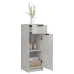 vidaXL Dulap de baie, gri beton, 32x34x90 cm, lemn compozit