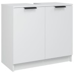 vidaXL Dulap de baie, alb, 64,5x33,5x59 cm, lemn compozit