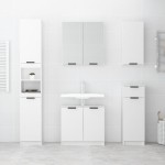 vidaXL Dulap de baie, alb, 64,5x33,5x59 cm, lemn compozit