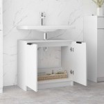 vidaXL Dulap de baie, alb, 64,5x33,5x59 cm, lemn compozit