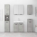 vidaXL Dulap de baie, gri beton, 64,5x33,5x59 cm, lemn compozit