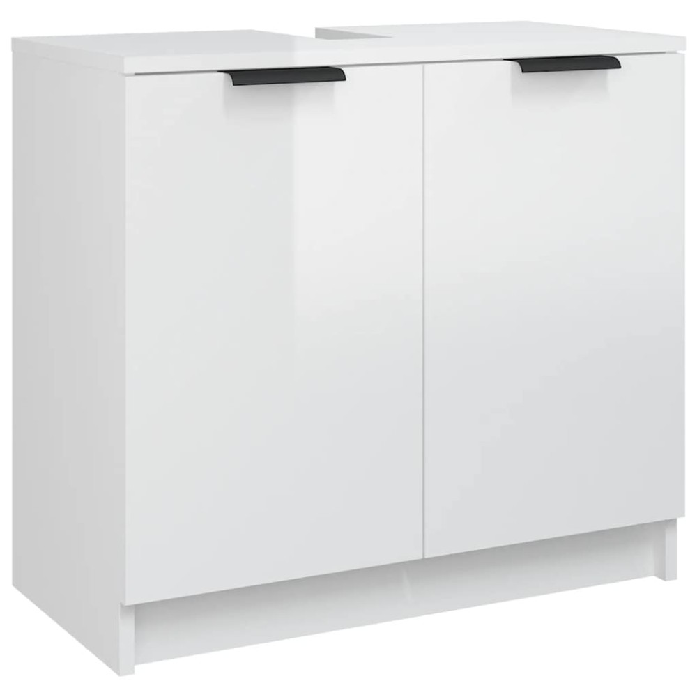 vidaXL Dulap de baie, alb extralucios, 64,5x33,5x59 cm, lemn compozit