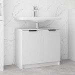 vidaXL Dulap de baie, alb extralucios, 64,5x33,5x59 cm, lemn compozit