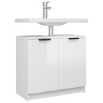 vidaXL Dulap de baie, alb extralucios, 64,5x33,5x59 cm, lemn compozit