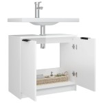 vidaXL Dulap de baie, alb extralucios, 64,5x33,5x59 cm, lemn compozit