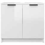vidaXL Dulap de baie, alb extralucios, 64,5x33,5x59 cm, lemn compozit
