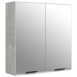 vidaXL Dulap de baie cu oglindă, gri beton, 64x20x67 cm