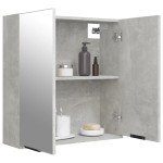 vidaXL Dulap de baie cu oglindă, gri beton, 64x20x67 cm