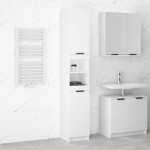 vidaXL Dulap de baie, alb, 32x34x188,5 cm, lemn compozit