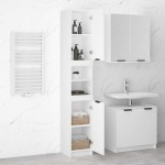 vidaXL Dulap de baie, alb, 32x34x188,5 cm, lemn compozit