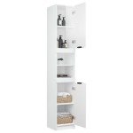 vidaXL Dulap de baie, alb extralucios, 32x34x188,5 cm, lemn compozit