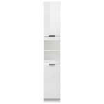 vidaXL Dulap de baie, alb extralucios, 32x34x188,5 cm, lemn compozit