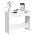 vidaXL Măsuță consolă, alb, 90x36x75 cm, lemn prelucrat vidaXL Măsuță consolă, alb, 90x36x75 cm, lemn prelucrat