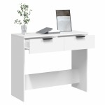vidaXL Măsuță consolă, alb, 90x36x75 cm, lemn prelucrat vidaXL Măsuță consolă, alb, 90x36x75 cm, lemn prelucrat