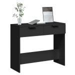 vidaXL Măsuță consolă, negru, 90x36x75 cm, lemn compozit vidaXL Măsuță consolă, negru, 90x36x75 cm, lemn compozit