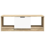 vidaXL Măsuță cafea, alb / stejar sonoma, 102x50x36 cm, lemn prelucrat vidaXL Măsuță cafea, alb / stejar sonoma, 102x50x36 cm, lemn prelucrat