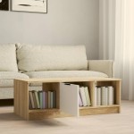 vidaXL Măsuță cafea, alb / stejar sonoma, 102x50x36 cm, lemn prelucrat vidaXL Măsuță cafea, alb / stejar sonoma, 102x50x36 cm, lemn prelucrat