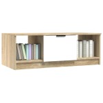 vidaXL Măsuță cafea, alb / stejar sonoma, 102x50x36 cm, lemn prelucrat vidaXL Măsuță cafea, alb / stejar sonoma, 102x50x36 cm, lemn prelucrat