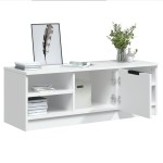 vidaXL Comodă TV, alb, 102x35,5x36,5 cm, lemn compozit vidaXL Comodă TV, alb, 102x35,5x36,5 cm, lemn compozit