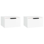 vidaXL Noptiere de perete, 2 buc., alb, 34x30x20 cm