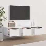 vidaXL Dulap de perete, alb, 102x30x20 cm, lemn compozit vidaXL Dulap de perete, alb, 102x30x20 cm, lemn compozit