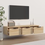 vidaXL Dulap de perete, stejar sonoma, 102x30x20 cm, lemn compozit vidaXL Dulap de perete, stejar sonoma, 102x30x20 cm, lemn compozit