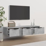 vidaXL Dulap de perete, gri beton, 102x30x20 cm, lemn compozit vidaXL Dulap de perete, gri beton, 102x30x20 cm, lemn compozit