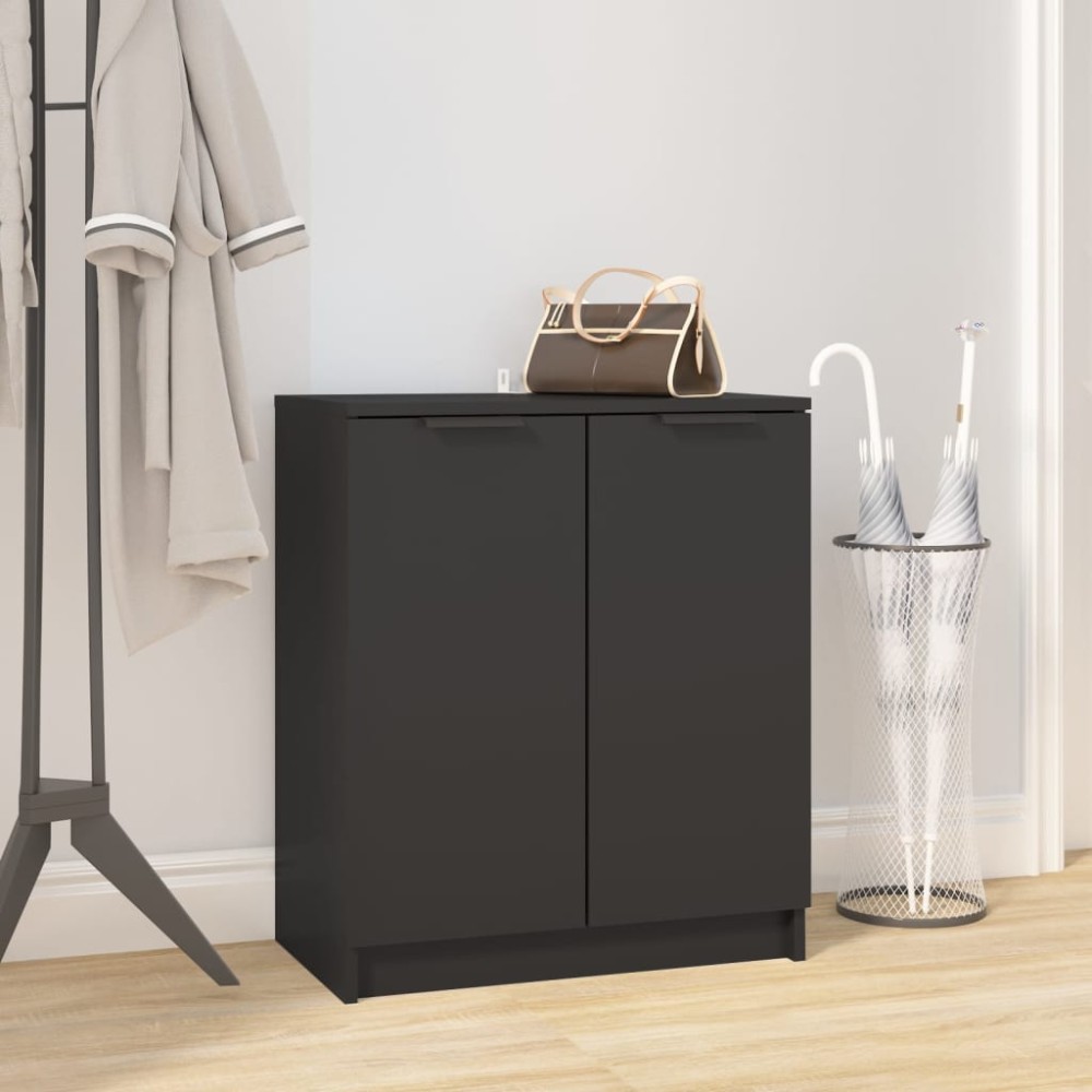 vidaXL Pantofar, negru, 59x35x70 cm, lemn compozit