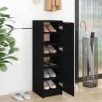 vidaXL Pantofar, negru, 30x35x100 cm, lemn compozit vidaXL Pantofar, negru, 30x35x100 cm, lemn compozit