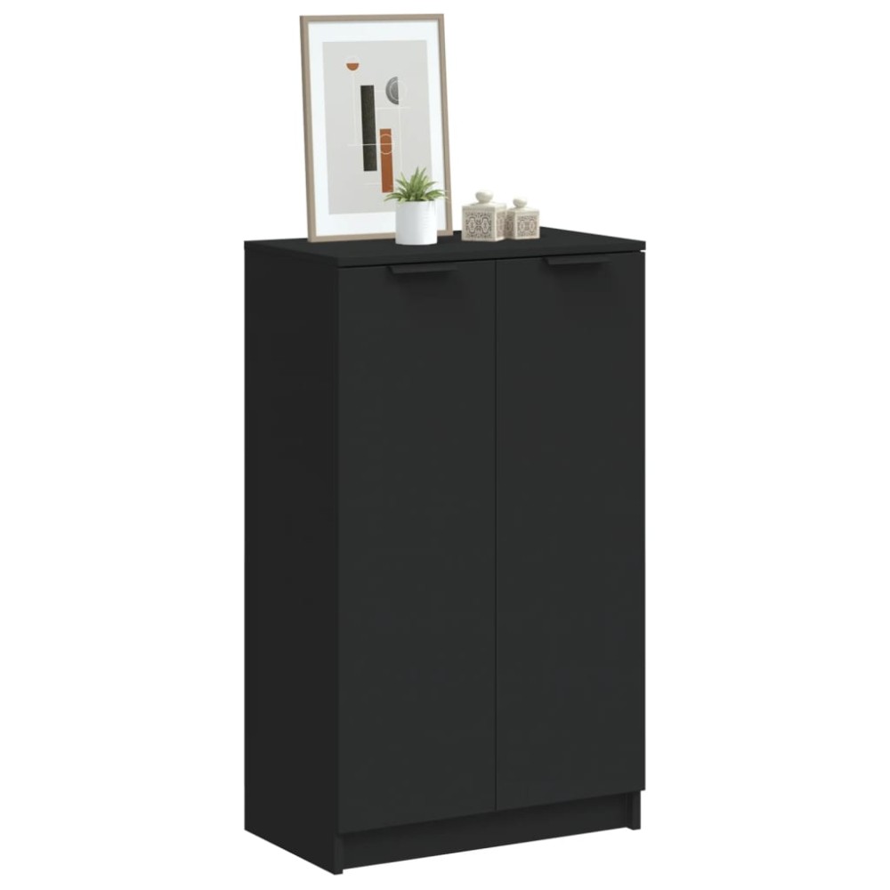 vidaXL Pantofar, negru, 59x35x100 cm, lemn prelucrat