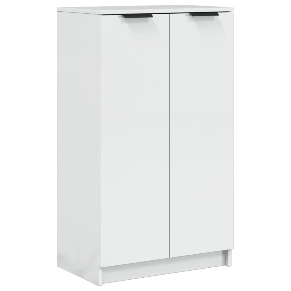 vidaXL Pantofar, alb extralucios, 59x35x100 cm, lemn compozit