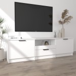 vidaXL Comodă TV, alb, 140x35x40 cm, lemn prelucrat vidaXL Comodă TV, alb, 140x35x40 cm, lemn prelucrat