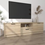 vidaXL Comodă TV, stejar sonoma, 140x35x40 cm, lemn prelucrat vidaXL Comodă TV, stejar sonoma, 140x35x40 cm, lemn prelucrat