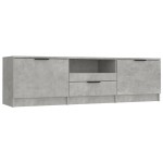 vidaXL Comodă TV, gri beton, 140x35x40 cm, lemn prelucrat vidaXL Comodă TV, gri beton, 140x35x40 cm, lemn prelucrat
