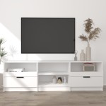 vidaXL Comodă TV, alb, 150x33,5x45 cm, lemn prelucrat vidaXL Comodă TV, alb, 150x33,5x45 cm, lemn prelucrat