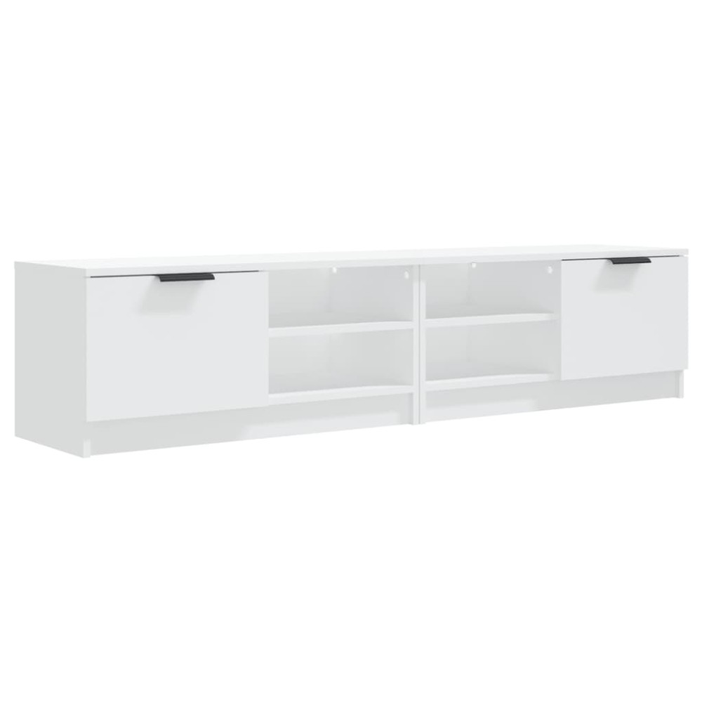 vidaXL Comodă TV, 2 buc., alb, 80x35x36,5 cm, lemn prelucrat