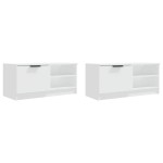 vidaXL Comodă TV, 2 buc., alb, 80x35x36,5 cm, lemn prelucrat
