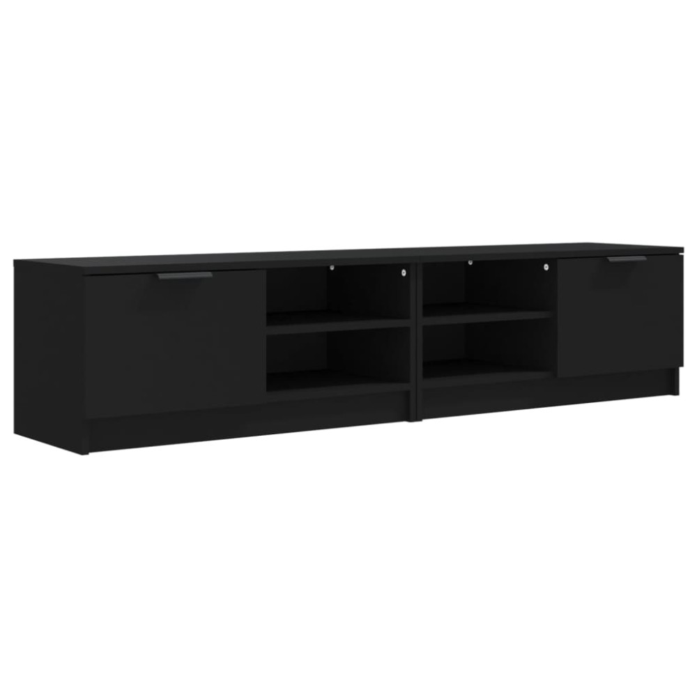 vidaXL Comodă TV, 2 buc., negru, 80x35x36,5 cm, lemn prelucrat