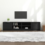 vidaXL Comodă TV, 2 buc., negru, 80x35x36,5 cm, lemn prelucrat