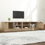 vidaXL Comodă TV, 2 buc., stejar sonoma, 80x35x36,5 cm, lemn prelucrat