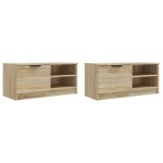 vidaXL Comodă TV, 2 buc., stejar sonoma, 80x35x36,5 cm, lemn prelucrat