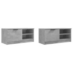 vidaXL Comodă TV, 2 buc., gri beton, 80x35x36,5 cm, lemn prelucrat